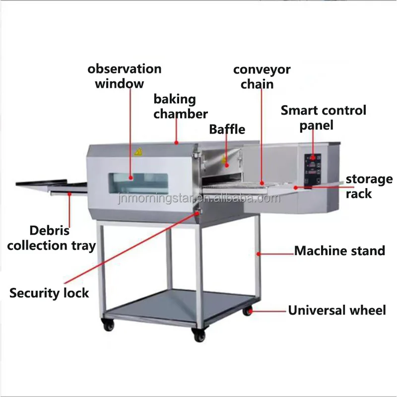 Continuous chain-type pizza oven gas conveyor pizza oven Hot Air Convection Gas Conveyor Pizza Oven Roast Beef Baked Egg Tarts