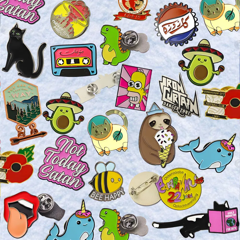 custom brass brooch  enamel custom design crystals saudi arabia magnetic pins engraved personalized  stainless steel brooch