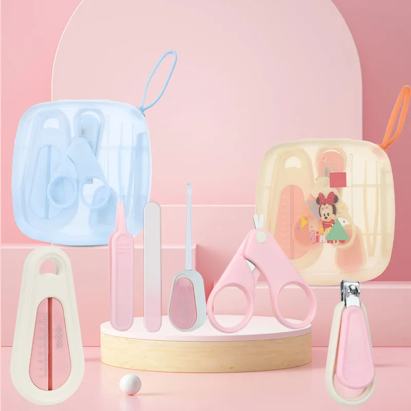Best Selling Customized Printed Logo 6-in-1 Baby Nail Care Tools Set Include Infant Scissor Clipper Travel Manicure Kits With Pl