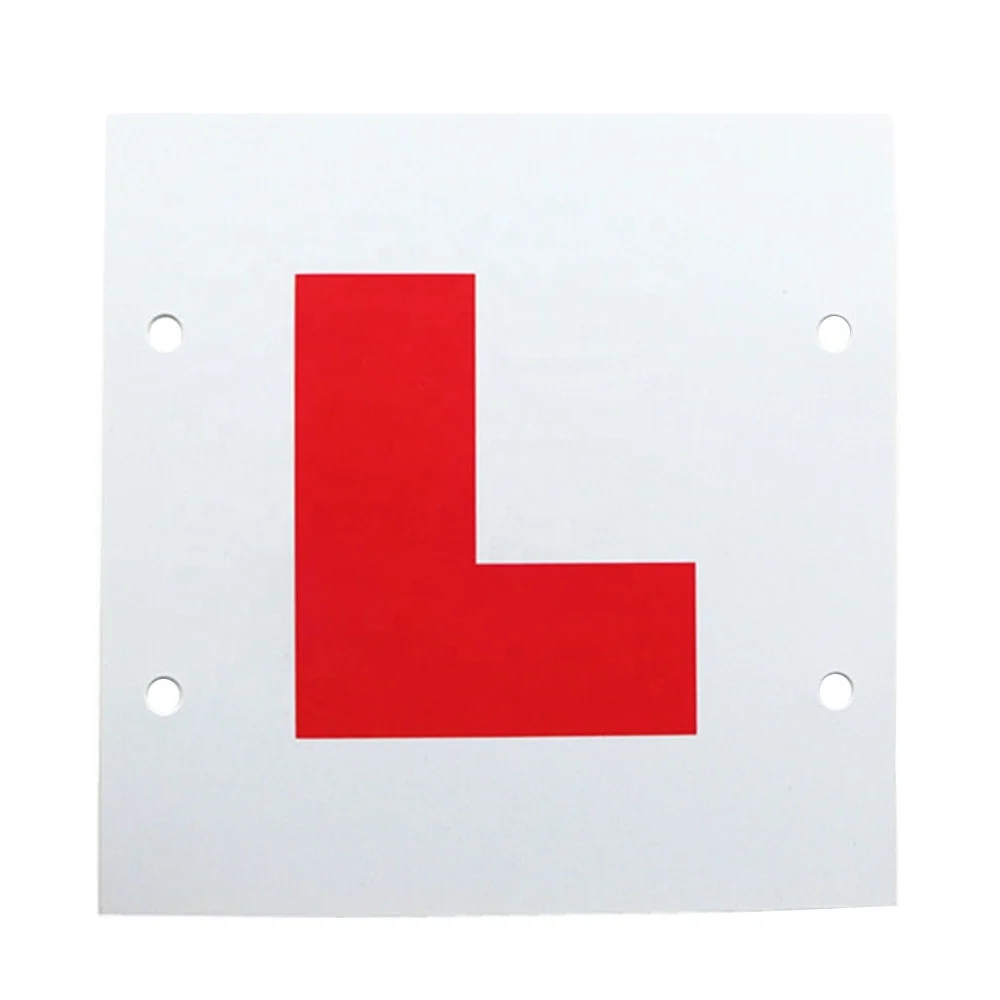 PVC Motorcycle New Learner Driver L Plates Plastic Road Safety Warning Sign Car Sticker