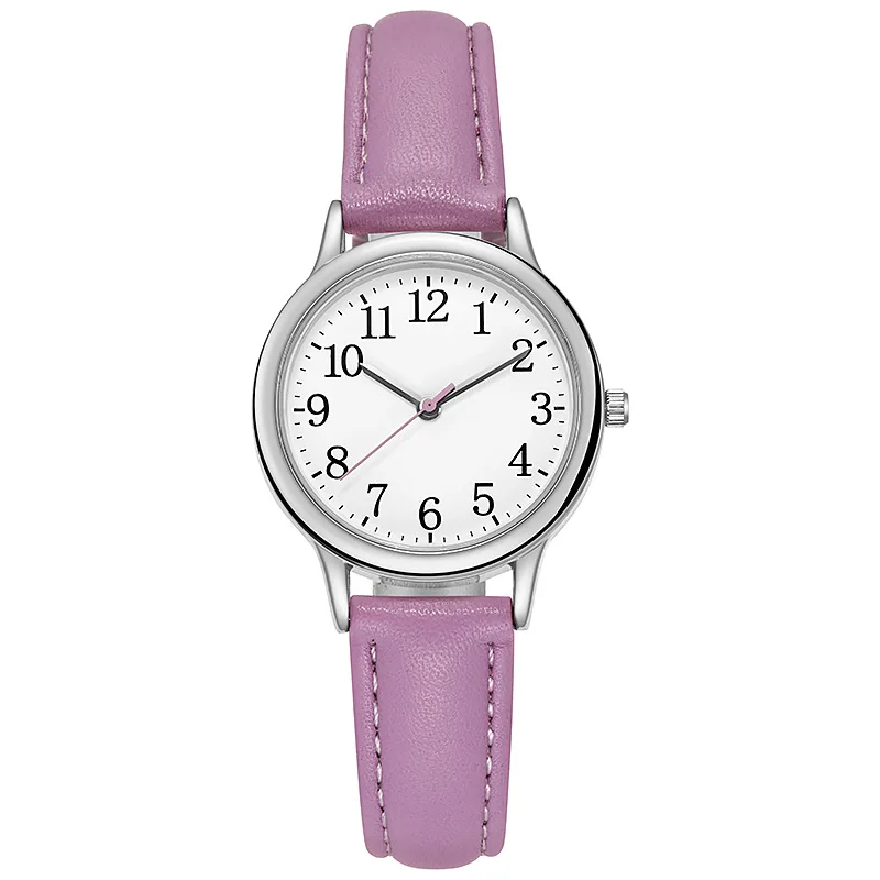 Big Leather Band Number Dial Lady Quartz Watch Women Wrist Watches 5 Colors Wholesale
