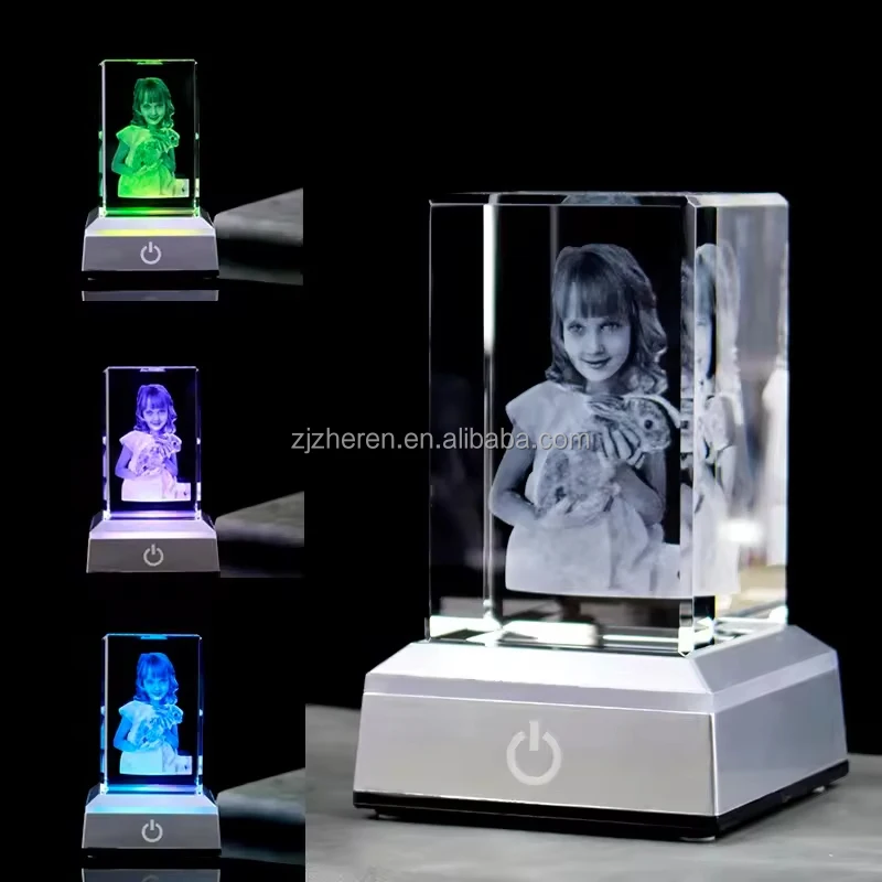 Factory Direct Supply & Customized 3D Laser Engraved Photo Crystal Cube - 3D Crystal Engraving Etched Glass