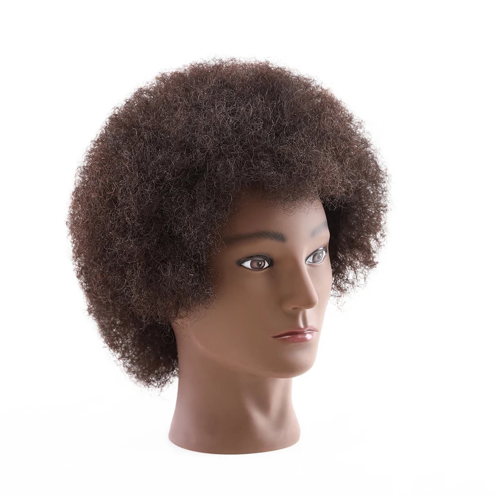 Practice Hairdressing Afro Training Mannequin Head Black Curly Hair Mold