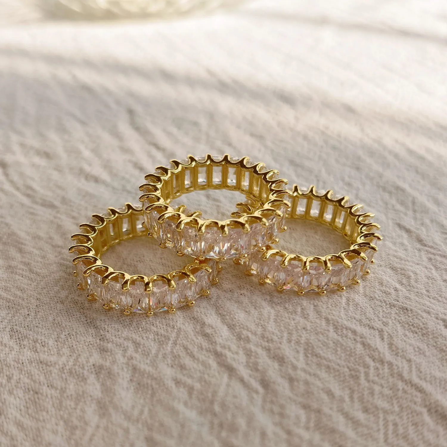 2023 Лидер продаж Bling Свадебные Ювелирные украшения, 18k, позолота, Багет Кольца с бриллиантами циркон кольцо из белого золота для женщин ювелирные изделия Bague