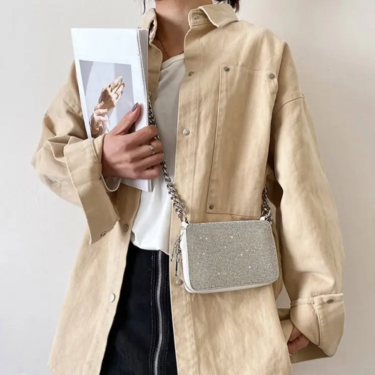 Women Small Shoulder Crossbody Bags 2023 Brand Purses Handbags Gift Luxury Designer Handle Full Diamond Bags Female Totes