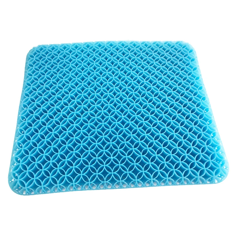 Гелевая подушка сиденья синего цвета Двойная Толстая Подушка из ТПЭ для длительного сидения с нескользящим покрытием дышащие сотовые подушки стула