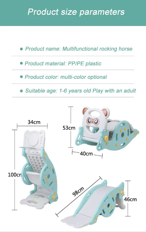 House Children Playground Equipment Plastic Outdoor Kids Playground Slide