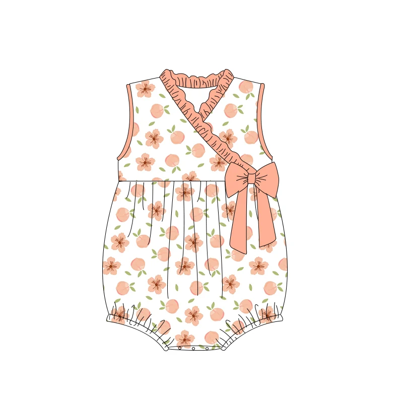 Newborn Baby Romper Floral Pattern Girl Clothes Beautiful Toddler Kids Clothes Custom Baby Romper