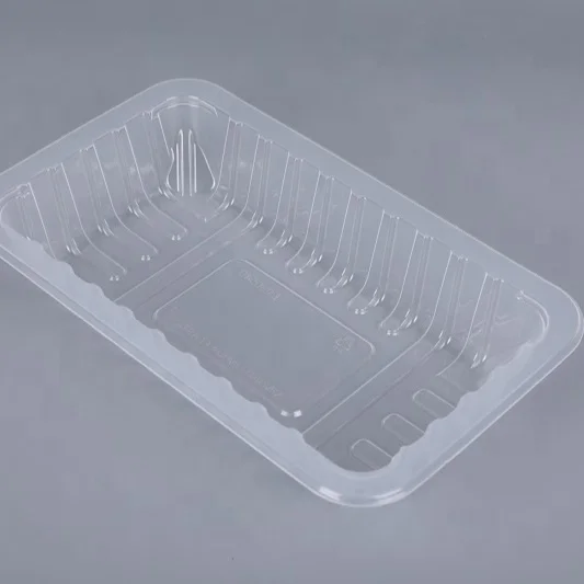 Disposable PP/EVOH/PE heat sealing FOOD TRAY MAP Vacuum Forming Plastic meat tray