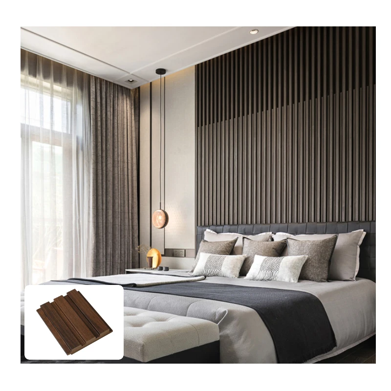 Wave Design Wood Plank Texture High Quality fluted panel wall decor interior Solid Wood Wall Panel cladding