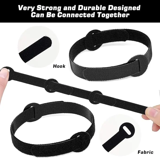 Cable Ties Adhesive Fastening Cord Organizer Hook Loop Shoes Polyester Tape High Quality Reusable Nylon Customized Tape 3.8 Cm