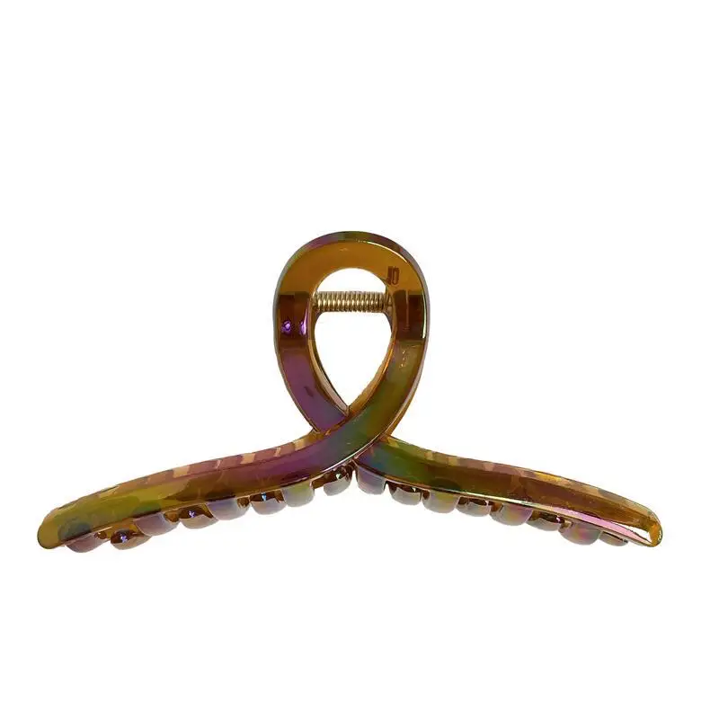 13cm Simple Style Large Hair Dress Elegant Solid Acrylic Resin Plastic Colourful Coating Film Hair Claw Clip for Women and Lady