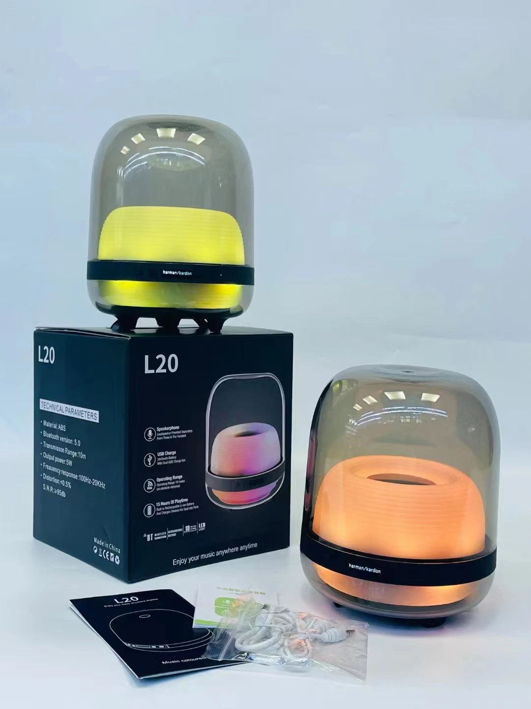 Лучшая Портативная колонка с RGB-подсветкой динамик Aura3 Studio 3 беспроводные стерео колонки Bluetooth и светодиодной подсветкой