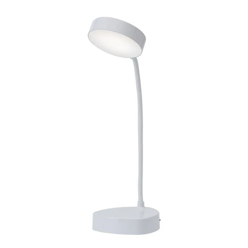 stepless dimmable portable circle flexible desk lamp usb charging study folding led mini cheap black table lamp