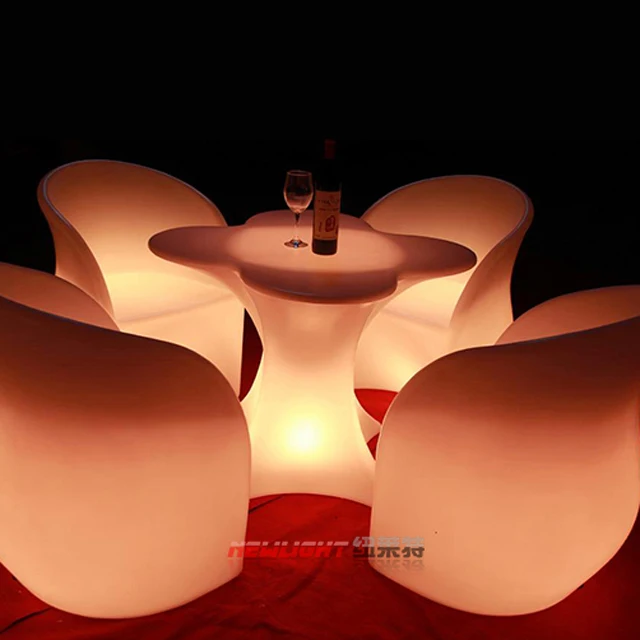 Wholesale outdoor led bar seat lighting changing plastic chair illuminated led lighting bar stool