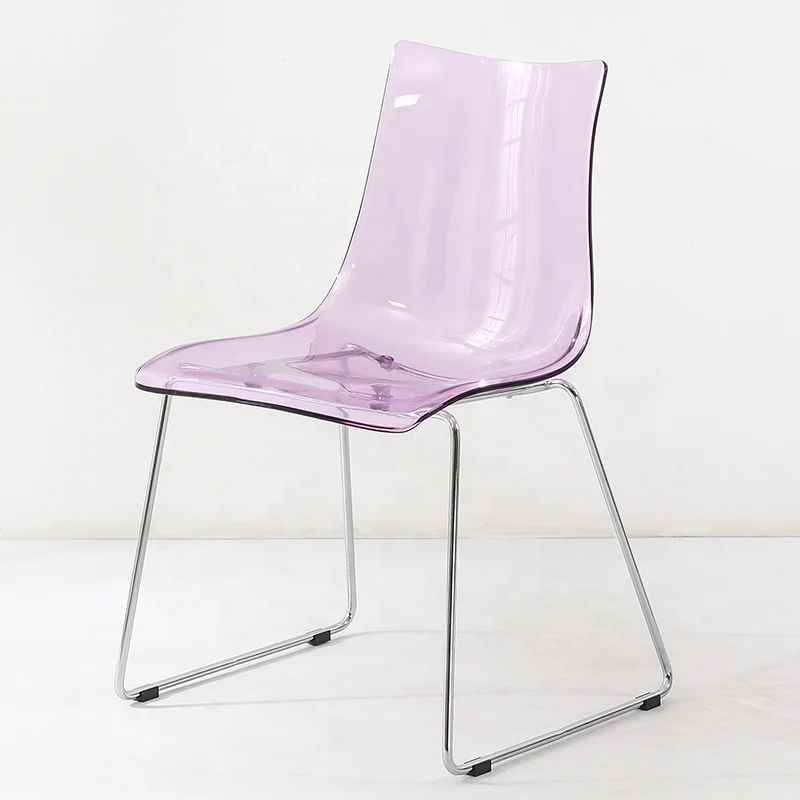 Wholesale Clear Transparent Acrylic Dining Room Chair with Metal Frame for Kitchen Home Office  Dining Room