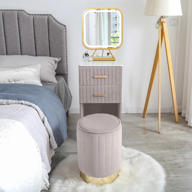 Скандинавский современный простой металлический туалетный столик с зеркалом и табуретом, макияж, стол, мебель для спальни