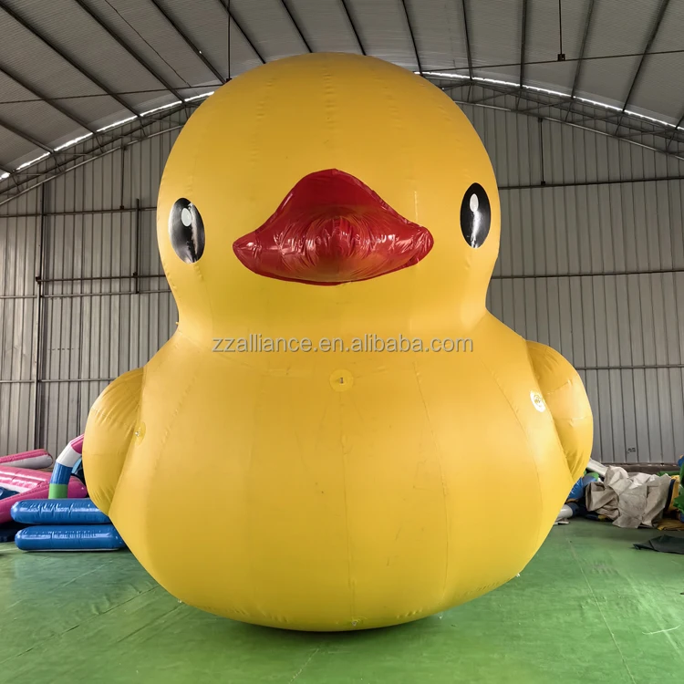 giant inflatable cartoon yellow duck PVC cartoon duck high=5m factory supply comercial renting
