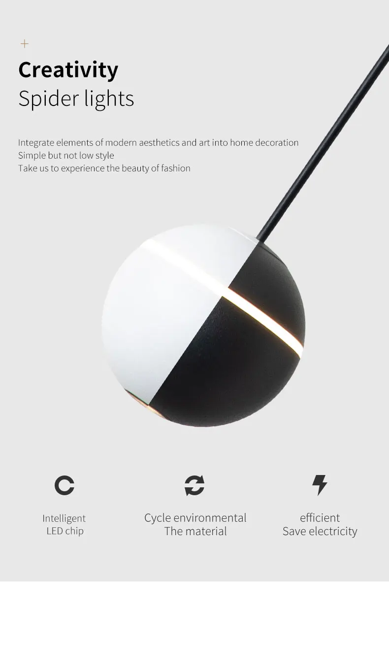 Minimal Art Decor Hanging Small Ball Globe Bedside Light Aluminum COB 7W Gold Led Chandelier Lamp for Kitchen Island Dining Room