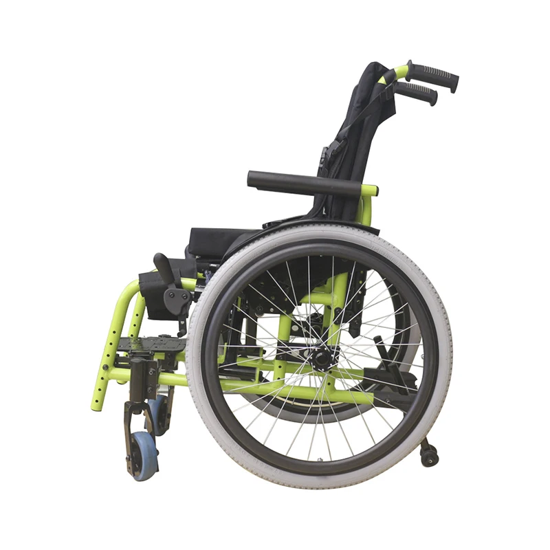 lightweight Aluminum Children Wheelchair Cheap Price Hot Sale adjustable footplate Height
