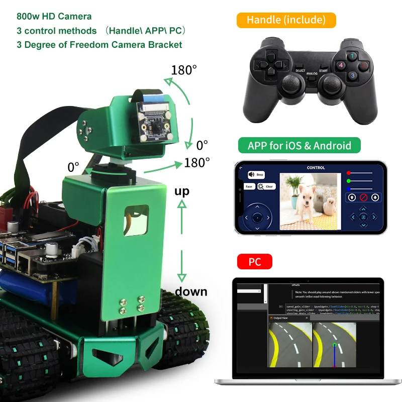Yahboom Jetbot standard version programmable ros robot with HD camera compatible with Jetson Nano board 4GB