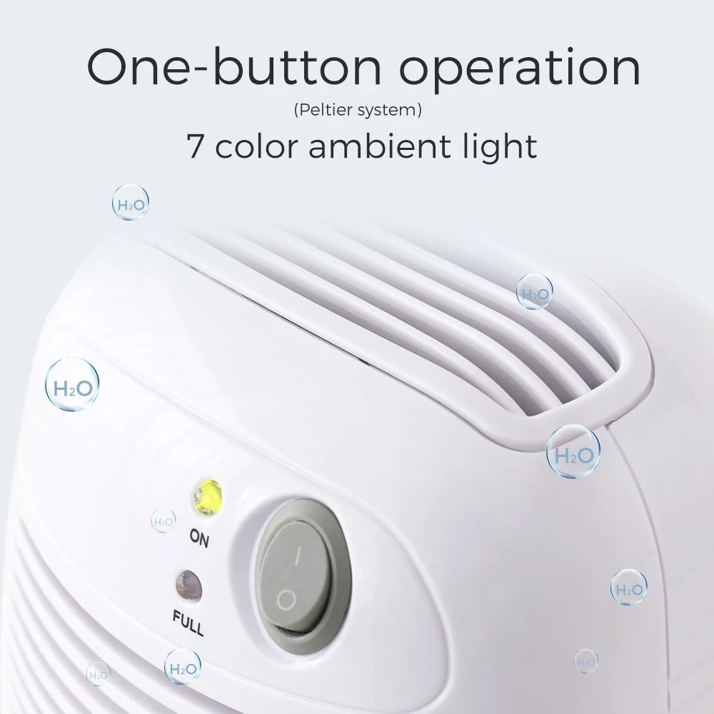 0.5 Liters translucent water tank Thermoelectric peltier ETD250 Portable dehumidifier
