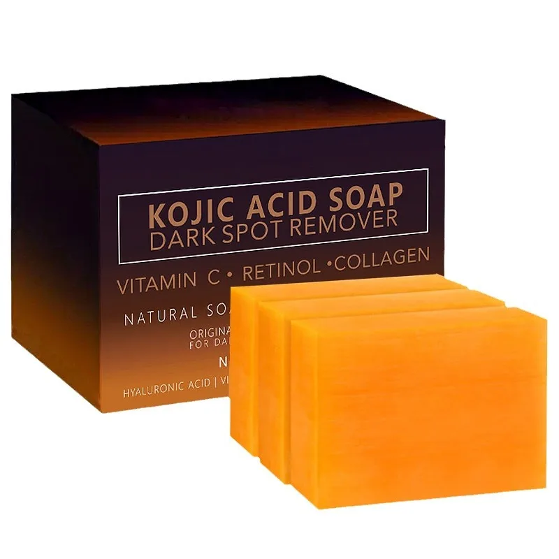 300G Brightening Turmeric Kojic Acid Lemon Soap Custom Label Remove Dark Spots Acne Marks Whitening Kojic Acid Soap