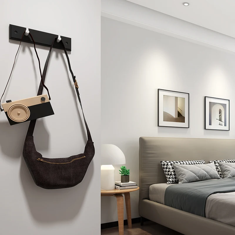 Wall mounted MDF board wooden cloth hook rack coat hanger hook