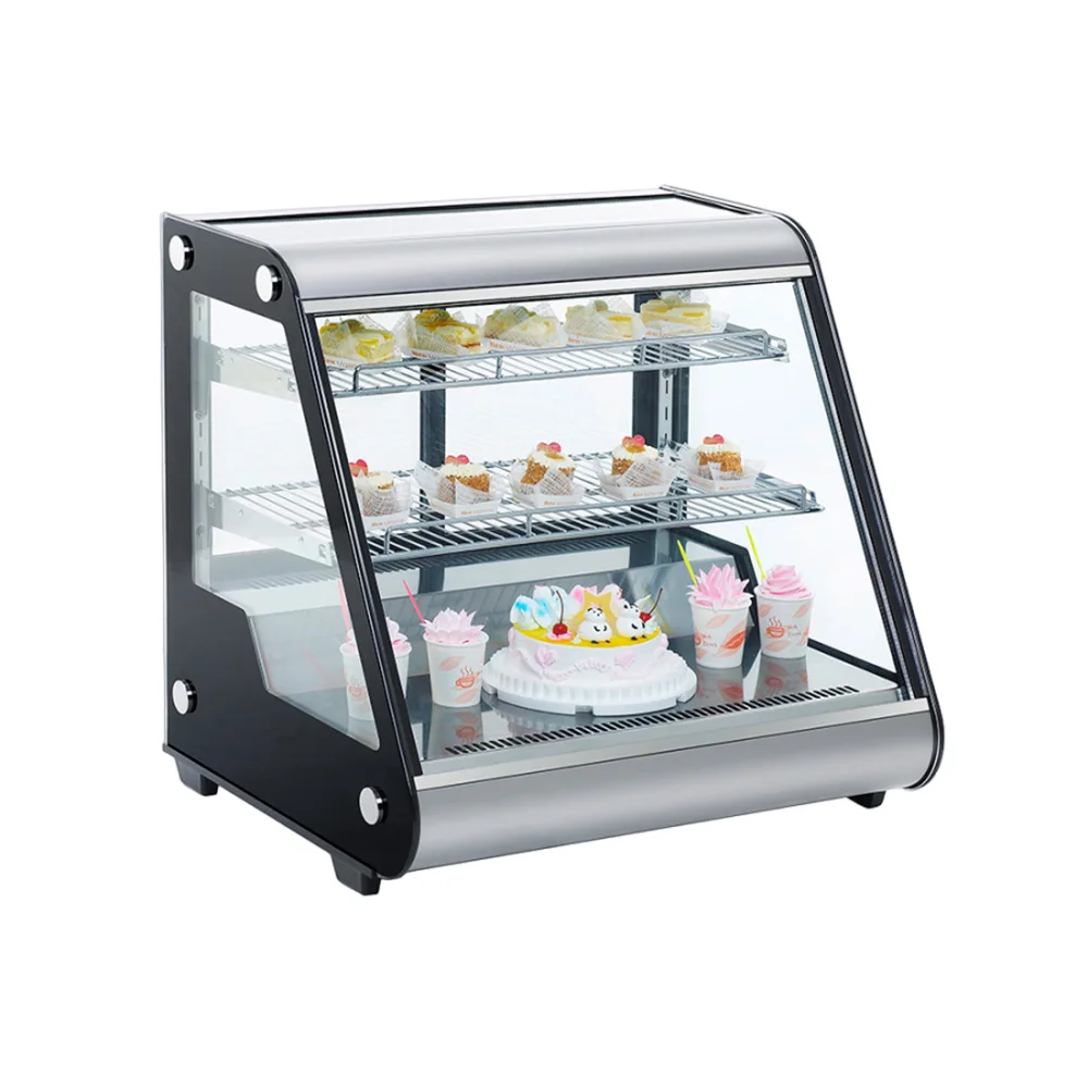 New 120L Commercial Glass Bakery Chiller Showcase Countertop Cooler Mini Cake Display Refrigerator
