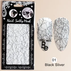 1pc 3D Gold Silver Net Line Tape on Nails Holo Adhesive Silk Mesh  Polish Decals Nail Sticker Nail Art Decorations