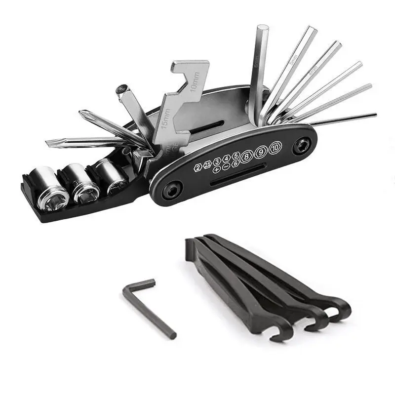 REYGEAK Outdoor Bicycle Combination Tools Mountain Road Bike Multifunctional Folding Repair Tool Knife Set