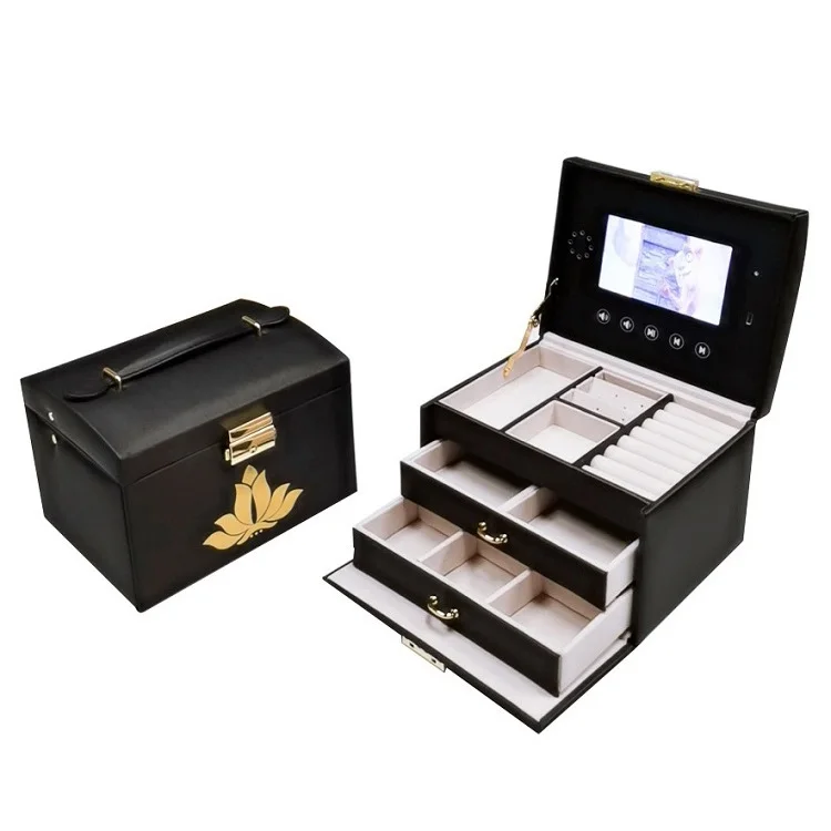 
Surprise gift packaging cardboard display screen player lcd video box jewelry box with lcd video 