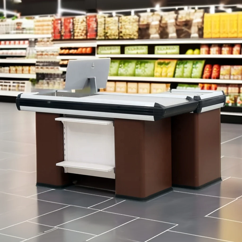 Retail store checkout counter equipment steel convenience store checkout counter retail store checkout counter