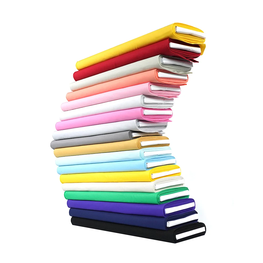 Wholesale in stock high quality organic Dyed solid color 100 Pure Cotton  Colored Fabric for DIY