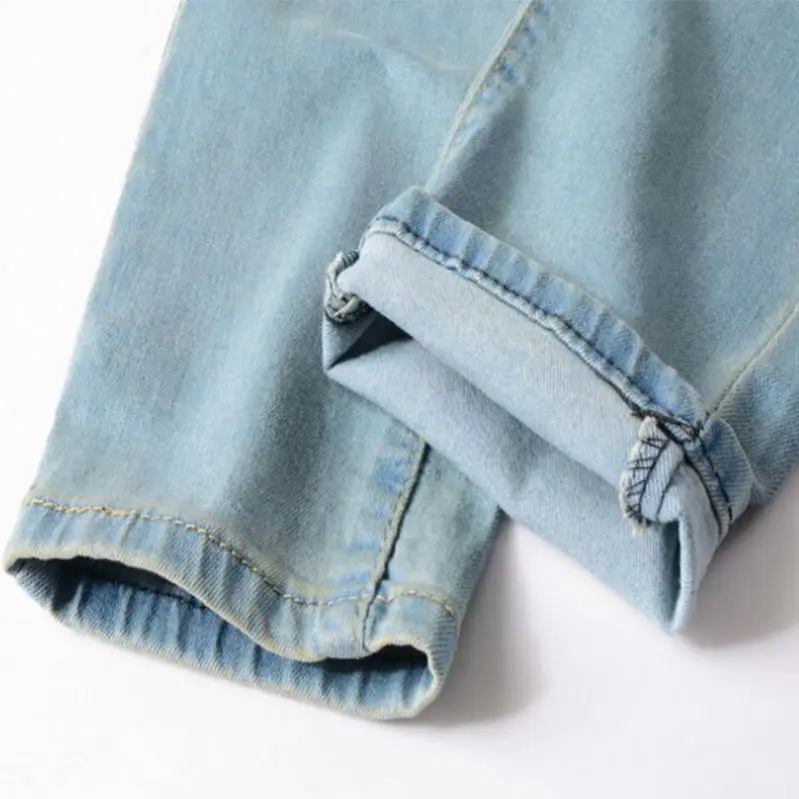 Mens Skinny Jeans Super Skinny Jeans Men Non Ripped Stretch Denim Pants Elastic Waist Big Size European