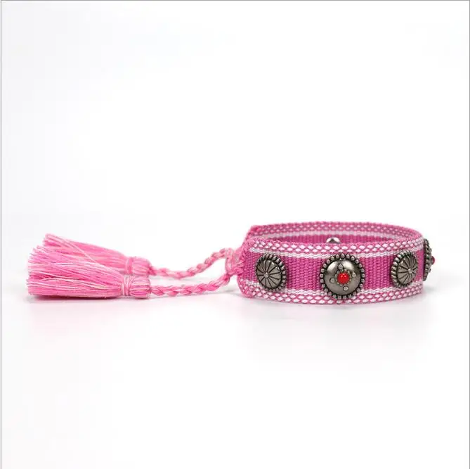 Vintage Friendship Bracelet For Women Men Handmade Rope Tassel Bracelets Adjustable Fabric Design custom logo Bracelet
