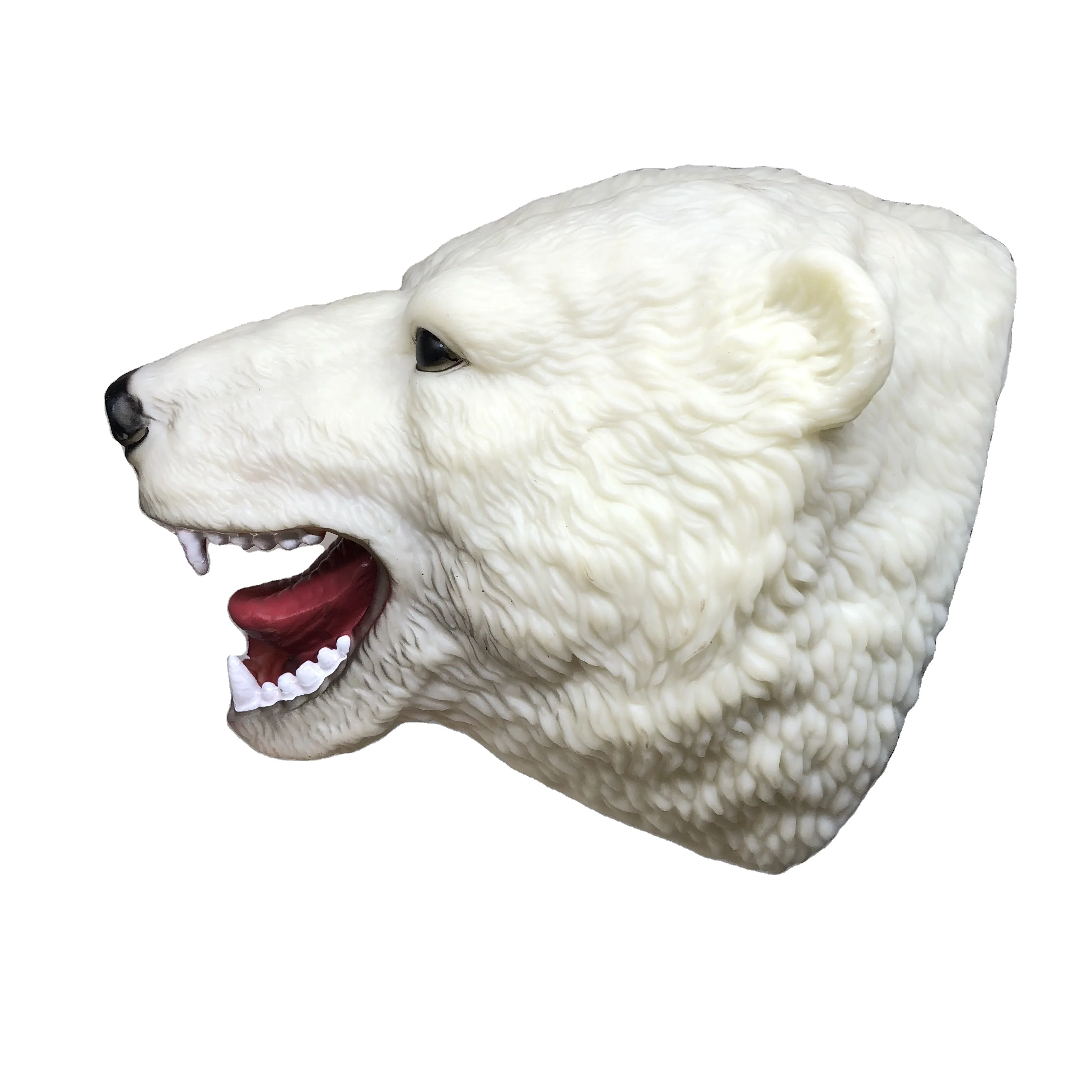 
Large Soft Animal Head Model Hand Puppet Kids Early Learning Toy - Polar Bear 