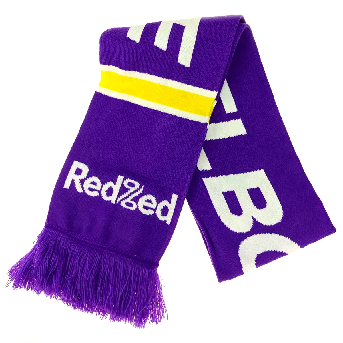 Фабрика может настраивать узоры логотипа и непосредственно оптовая продажа акриловый двусторонний жаккардовый технологический шарф для футбола