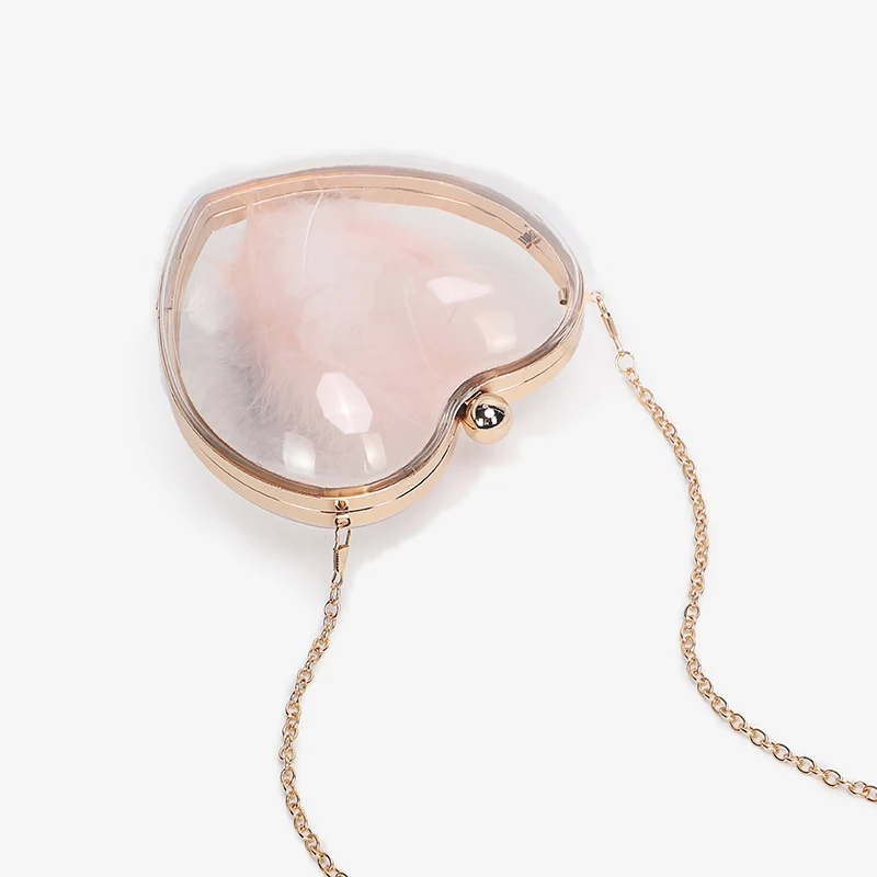 
New fashion shell heart evening clutch bags shoulder bag Evening Bag wholesale clear handbags factory price in china MOQ2 