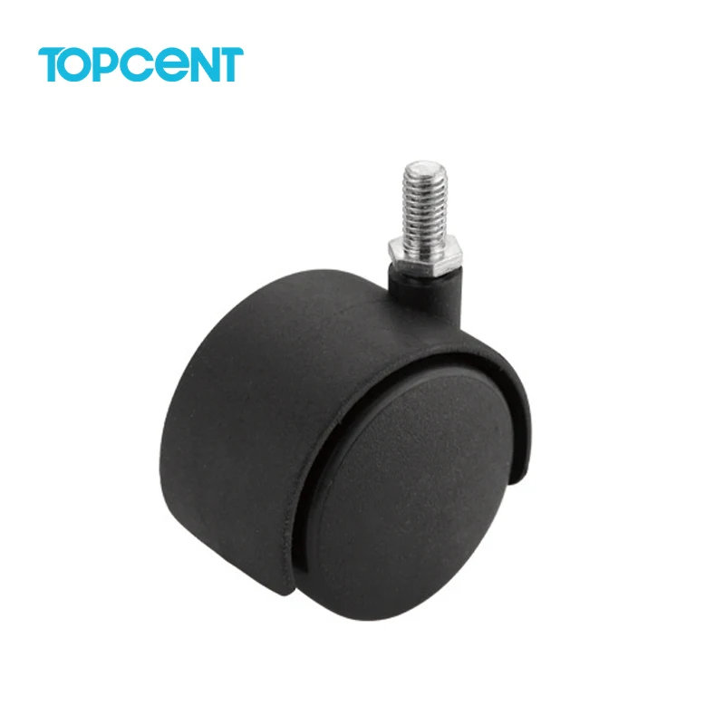 TOPCENT 1.5inches plastic office chair casters / cabinet wheels with locking