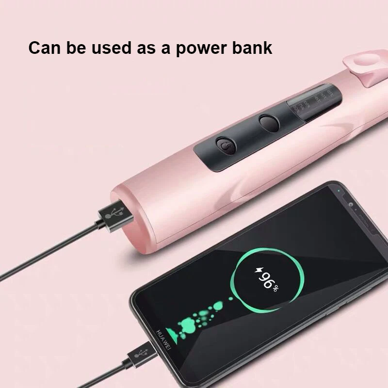 Electric Ceramic Hair Curler Rechargeable Curling Iron Roller Curls Wand Waver Fashion Styling Tools