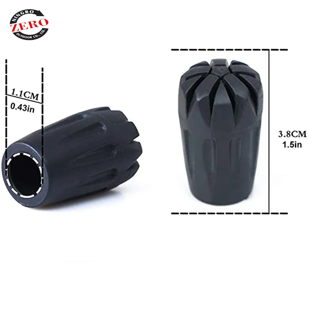 Rubber Trekking Pole Tips Hiking Walking Sticks Caps Ends Replacement Tip Protectors, Shock Absorbing and Enhanced Stability