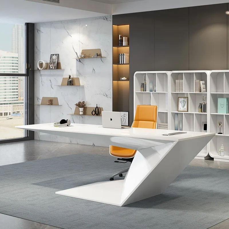 Office Furniture Paint Baking Boss Table Simple Modern Large Class Desk Executive President Manager Desk