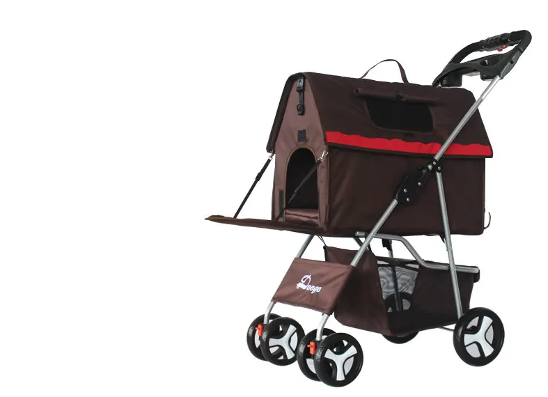 
Pet stroller cat and dog cage 4 wheel pet car 