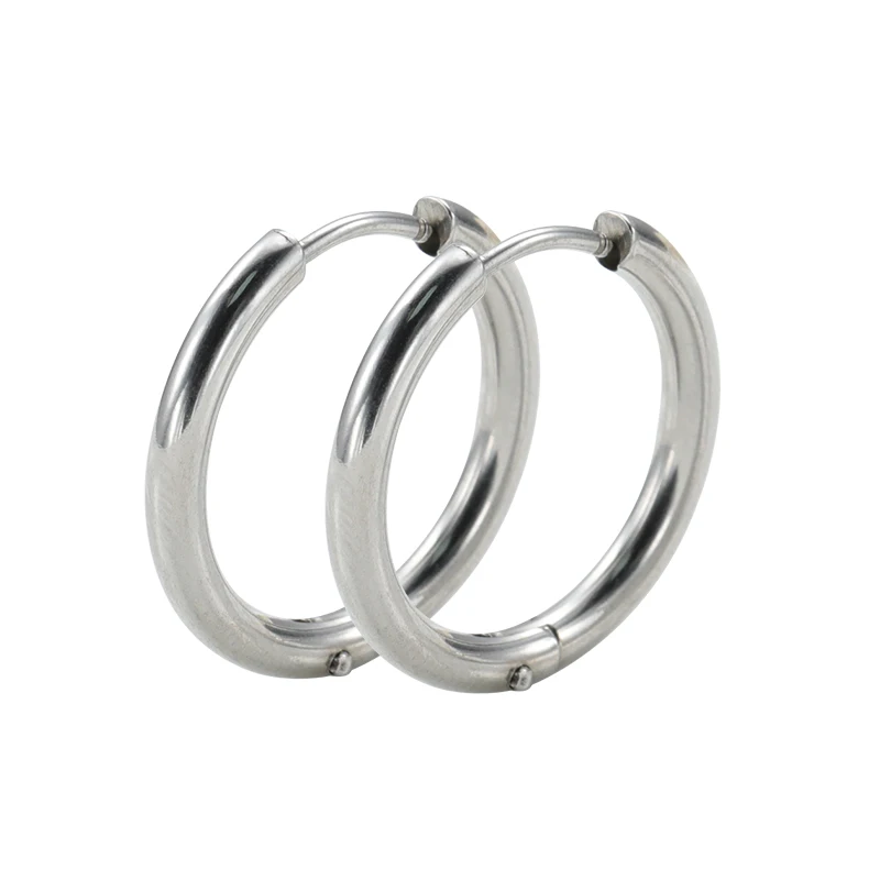 Wholesale stainless steel ear buckle hypoallergenic simple round clip on earrings collection