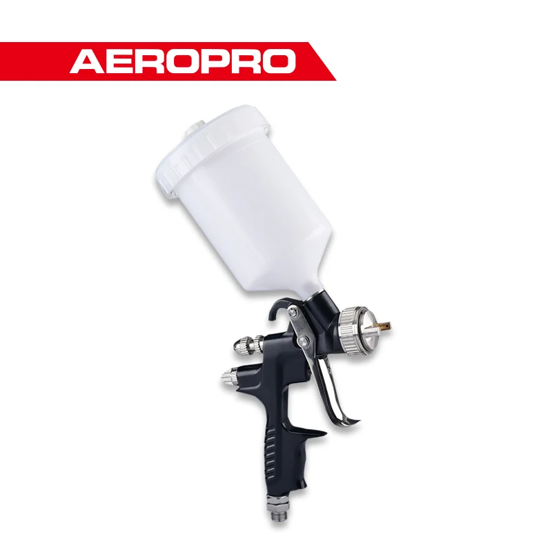 AEROPRO A604 HVLP Gravity Feed Air Spray Gun 1.3mm Nozzle Size 600cc Aluminum Cup Air Powered Auto Paint Spray Gun