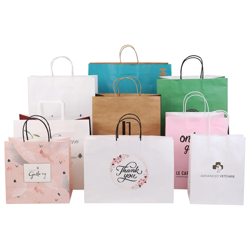 wholesale custom kraft paper bag hand bag gift bag for shopping, package,