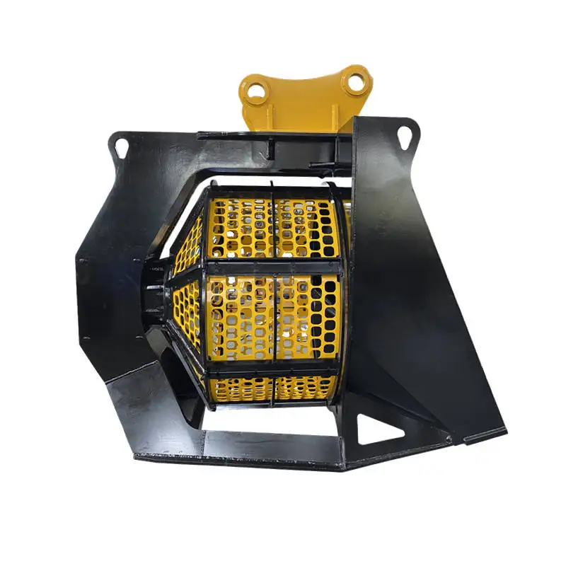 Thickened Steel Bucket Sieve Sand Separation Equipment Hydraulic 4 Ton 6t Excavator Rotatory Screening Bucket For Stone