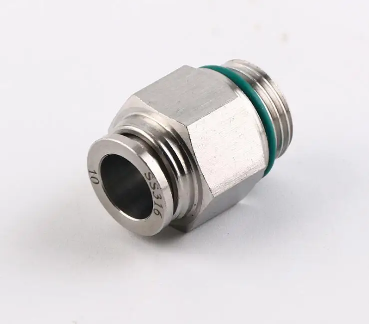 OD 4 6 8 10 12mm Internal Thread 1/8 1/4 3/8 1/2 BSPP Thread Stainless Steel Push Connect Straight male Connector