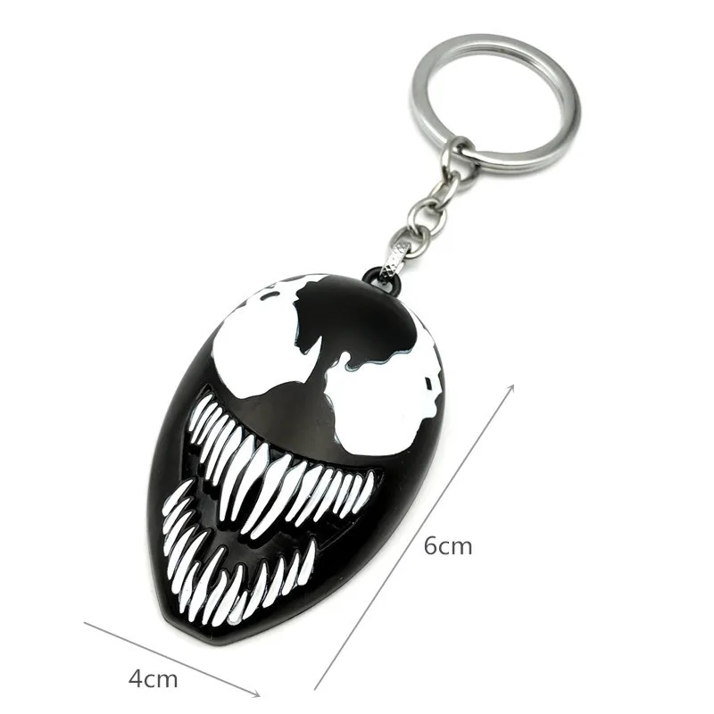 Hot Selling Venom Keychain Black Spiderman Key Chain Alloy Car Mens Keychain